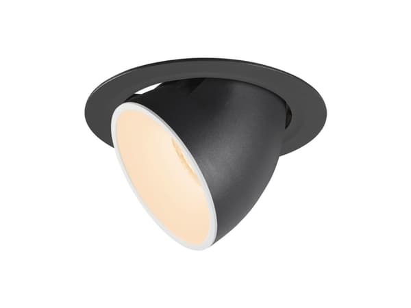 SLV Numinos Gimble XL, Innsunket spotlight, 1 ampuller, 2700 K, 3500 lm, Sort, Hvit