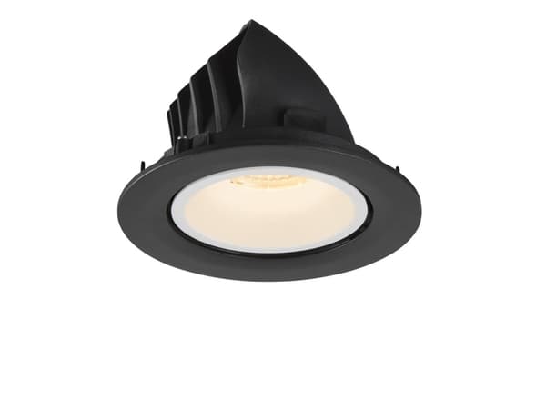 SLV NUMINOS GIMBLE L, Innsunket spotlight, 1 ampuller, 3000 K, 2300 lm, Sort