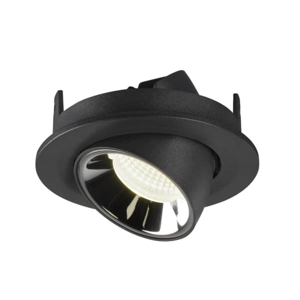 SLV Numinos Gimble S, Innsunket spotlight, LED, 750 lm, Sort, Kromfarget