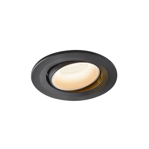 SLV Numinos Move S, Innsunket spotlight, 1 ampuller, 8,6 W, 2700 K, 720 lm, Sort