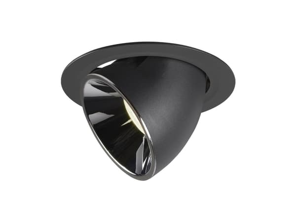 SLV NUMINOS GIMBLE XL, Innsunket spotlight, 1 ampuller, 4000 K, 3750 lm, Sort