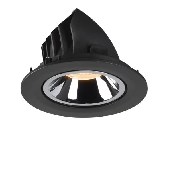 SLV Numinos Gimble L, Innsunket spotlight, LED, 2150 lm, Sort, Kromfarget