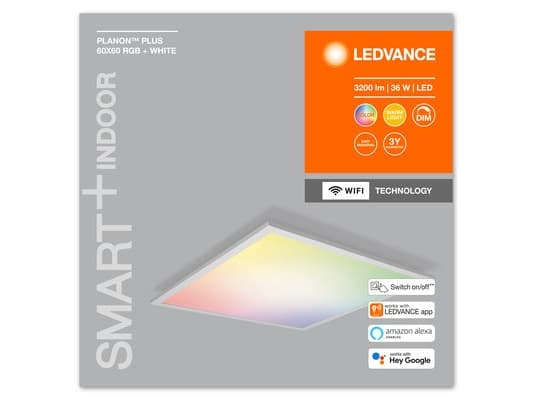 LEDVANCE SMART+ Planon Plus RGBW, Älykattovalo, Valkoinen, Wi-Fi, Integroitu LED, Multi, 3000 K