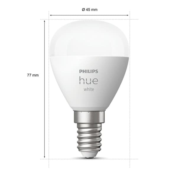 Hvid E14 P45 Globe 470 lm 2-pak