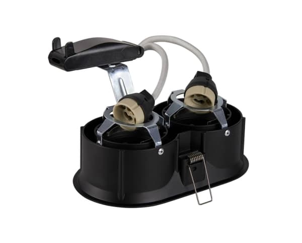 SLV Horn, Nedtryckbar spotlight, GU10, 2 lampor, LED, 25 W, Svart