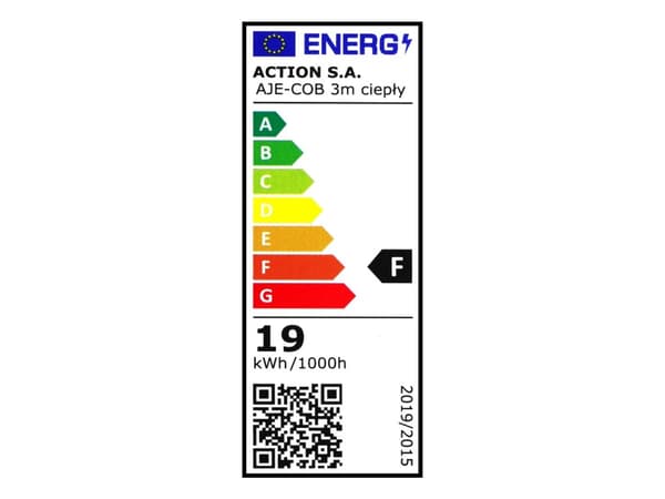 Activejet AJE-COB 3m ciep, Universale lysstriper, Innendørs, IP20, Varm hvit, 1800 lm, 19 W