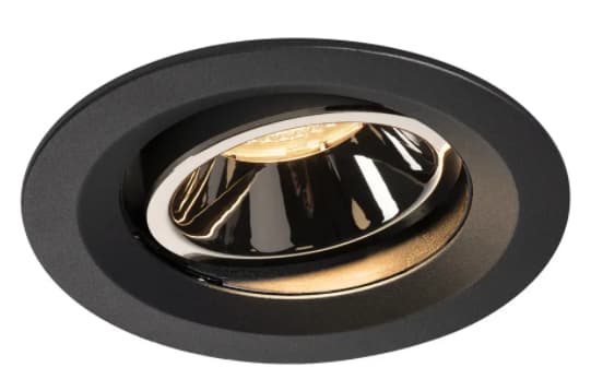 SLV NUMINOS MOVE DL M, Innsunket spotlight, 1 ampuller, LED, 3000 K, 1550 lm, Sort