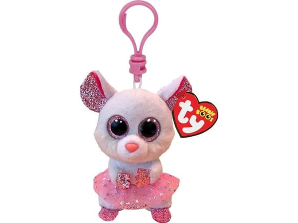 TY BEANIE BOOS NINA - white ballerina mouse 8.5cm Clip 35245