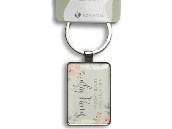 Sharon key ring Silver metal key ring - Let your heart beat you