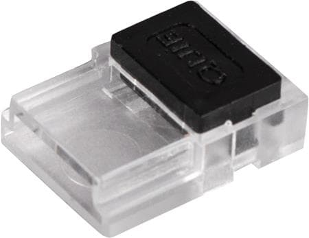 Tilslutning 8 mm IP20 til 8 mm bred LED-strip med op till 120 dioder/m og i de fleste af vores profiler med låg. PROFESSIONEL