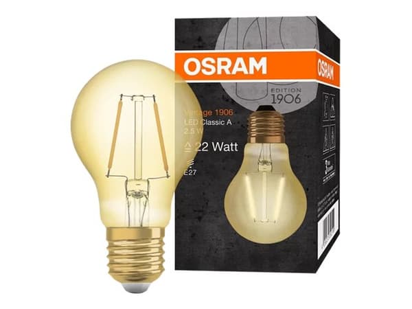 Osram Vintage 1906, 2,5 W, 22 W, E27, 220 lm, 15000 h, Miellyttävä lämmin valo