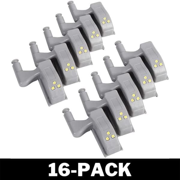 Automatisk Skåpbelysning LED Lampa för Gångjärn 16-Pack