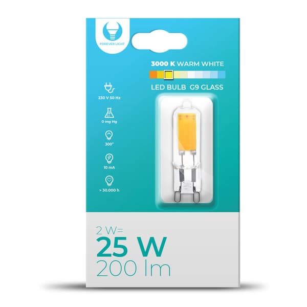 LED-pære G9 Glass 2W 230V 3000K 200lm