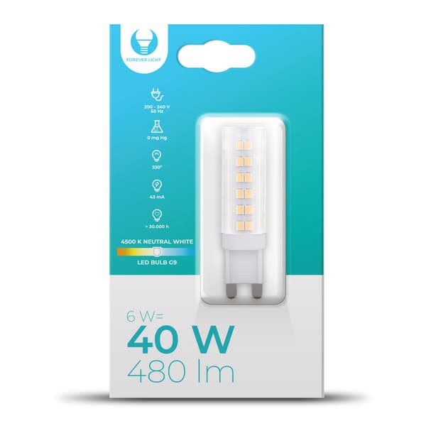 LED-Lampe G9 6W 230V 4500K 480lm