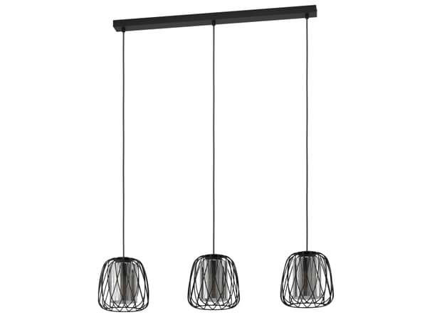EGLO Floresta, Flexibelt fäste, Svart, Svart, Transparent, Stål, Svart, inomhus