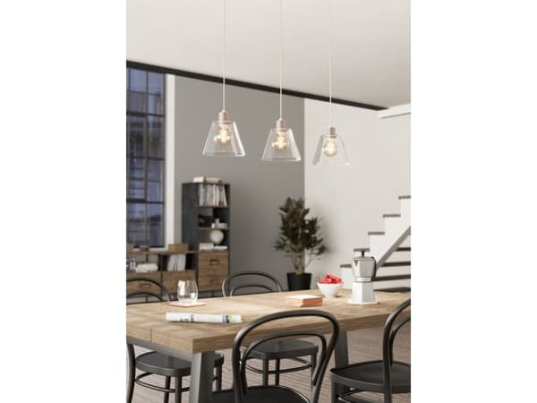 EGLO Copley, Fleksibel montering, Rosegull, Gjennomsiktig, Gjennomsiktig, Aluminium, Stål, Glass, Innendørs
