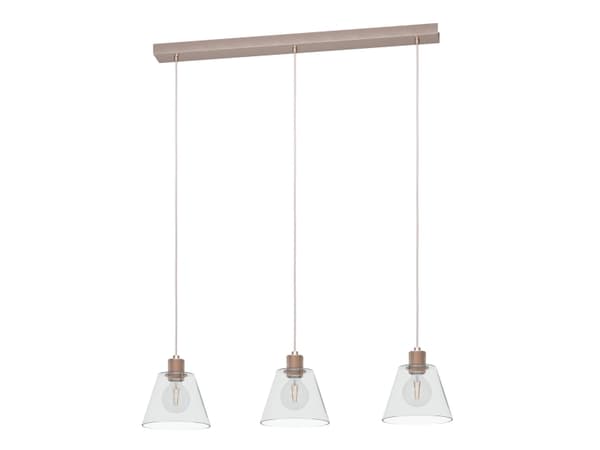EGLO Copley, Fleksibel montering, Rosegull, Gjennomsiktig, Gjennomsiktig, Aluminium, Stål, Glass, Innendørs
