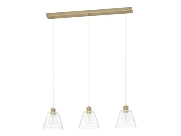 EGLO Copley, Fleksibel montering, Gull, Gjennomsiktig, Gjennomsiktig, Aluminium, Stål, Glass, Innendørs
