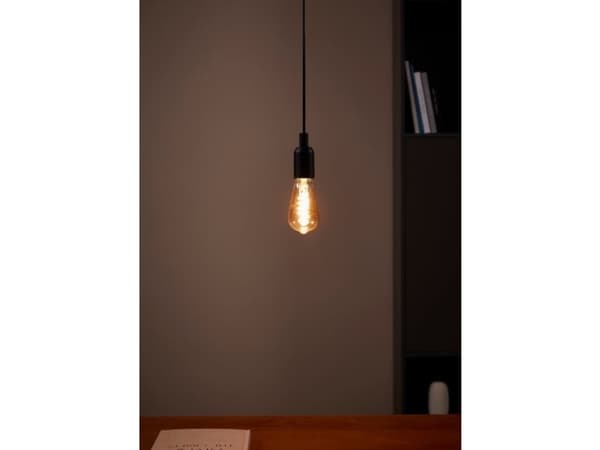 Eglo - LED-filamentlyspære - form: ST64 - E27 - 4 W (ekvivalent 26 W) - klasse G - varmt hvitt lys - 2200 K - ravgul