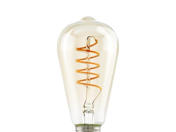Eglo - LED-filamentlyspære - form: ST64 - E27 - 4 W (ekvivalent 26 W) - klasse G - varmt hvitt lys - 2200 K - ravgul