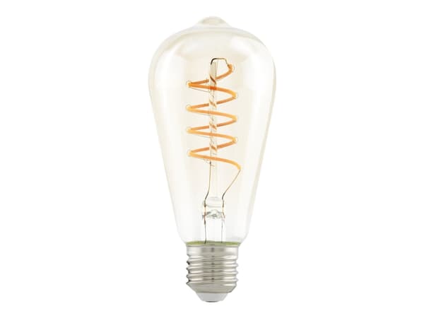 Eglo - LED-filamentlyspære - form: ST64 - E27 - 4 W (ekvivalent 26 W) - klasse G - varmt hvitt lys - 2200 K - ravgul