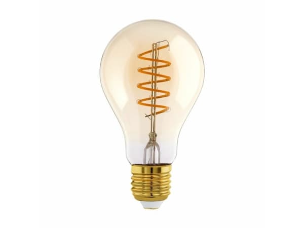 Eglo - LED-filamentlyspære - form: A75 - E27 - 4 W (ekvivalent 25 W) - varmt hvitt lys - 2000 K - ravgul
