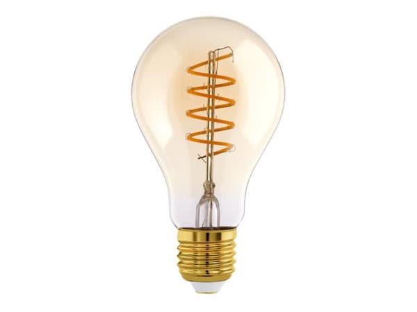 Eglo - LED-filamentlyspære - form: A75 - E27 - 4 W (ekvivalent 25 W) - varmt hvitt lys - 2000 K - ravgul