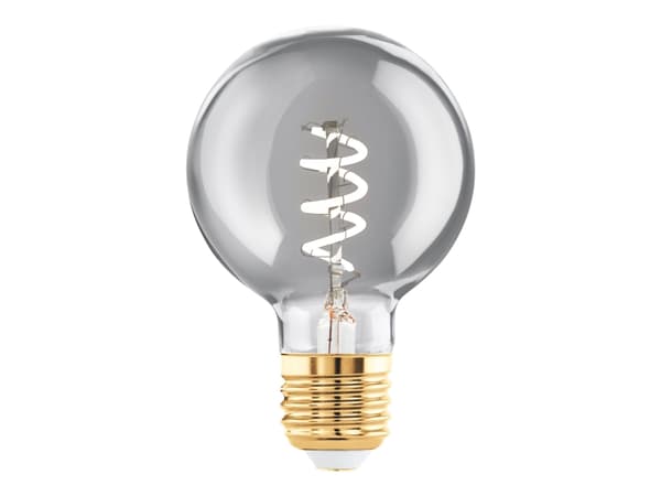 Eglo - LED-glödlampa med filament - form: G60 - E27 - 4 W (motsvarande 11 W) - varmt vitt ljus - 2000 K - transparent, black smoke