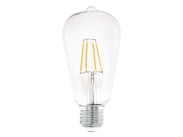 Eglo - LED-filamentlyspære - form: ST64 - E27 - 7 W (ekvivalent 60 W) - klasse E - varmt hvitt lys - 2700 K - gjennomsiktig