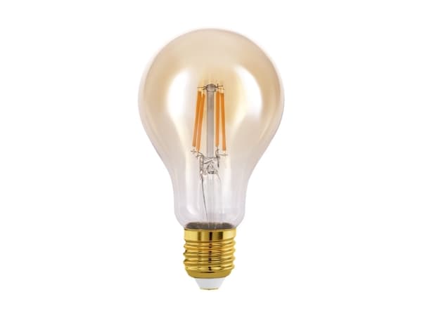 Eglo - LED-filamentlyspære - form: A75 - E27 - 4 W (ekvivalent 32 W) - klasse F - varmt hvitt lys - 2200 K - ravgul