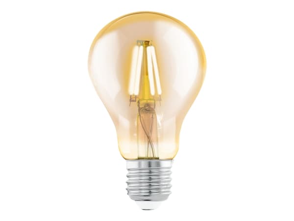 Eglo - LED-filamentlyspære - form: A75 - E27 - 4 W (ekvivalent 32 W) - klasse F - varmt hvitt lys - 2200 K - ravgul