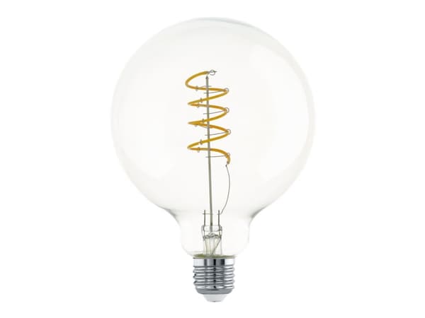 Eglo - LED-filamentlyspære - form: G125 - E27 - 4.5 W (ekvivalent 35 W) - klasse F - varmt hvitt lys - 2700 K - gjennomsiktig
