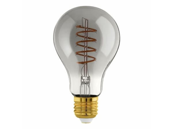 Eglo - LED-filamentlyspære - form: A75 - E27 - 4 W (ekvivalent 11 W) - varmt hvitt lys - 2000 K - svart, gjennomsiktig