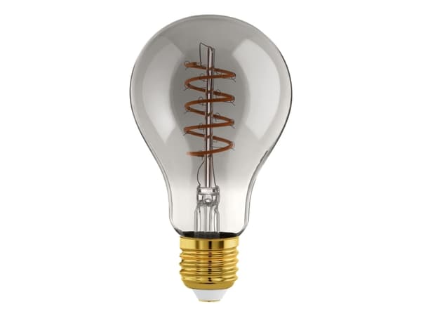 Eglo - LED-filamentlyspære - form: A75 - E27 - 4 W (ekvivalent 11 W) - varmt hvitt lys - 2000 K - svart, gjennomsiktig