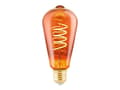 Miniatyrbilde 1 av 5: Eglo - LED-filamentlyspære - form: ST64 - E27 - 4 W (ekvivalent 4 W) - varmt hvitt lys - 2000 K - kobber