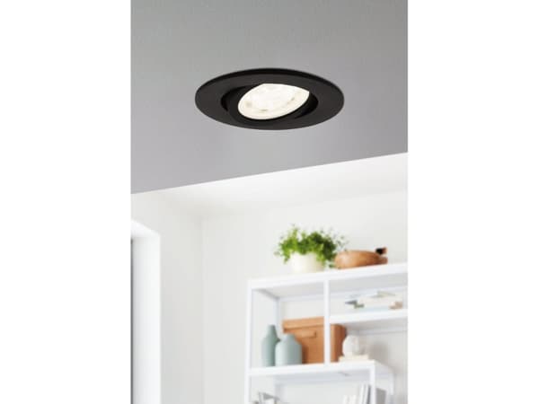 EGLO Saliceto-Z, Innsunket spotlight, LED, 6500 K, 400 lm, 220-240 V, Sort, Hvit