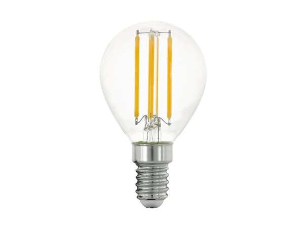 Eglo - LED-filamentlyspære - form: P45 - E14 - 4 W (ekvivalent 40 W) - klasse E - varmt hvitt lys - 2700 K - blank