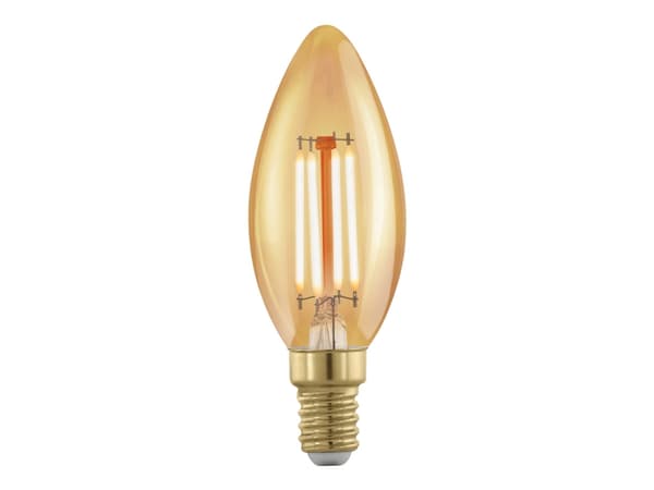 Eglo - LED-glödlampa med filament - form: C35 - E14 - 4 W (motsvarande 28 W) - varmt vitt ljus - 1700 K - bärnsten