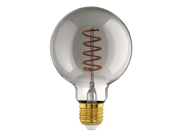 Eglo - LED-glödlampa med filament - form: G95 - E27 - 4 W (motsvarande 11 W) - varmt vitt ljus - 2000 K - rök