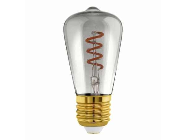 Eglo - LED-glödlampa med filament - form: ST48 - E27 - 4 W (motsvarande 11 W) - varmt vitt ljus - 3000 K - rök