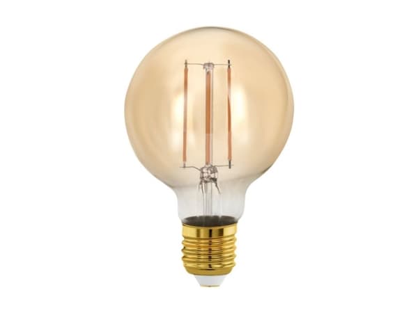 Eglo - LED-glödlampa med filament - form: G80 - E27 - 4 W (motsvarande 28 W) - varmt vitt ljus - 1700 K - bärnsten