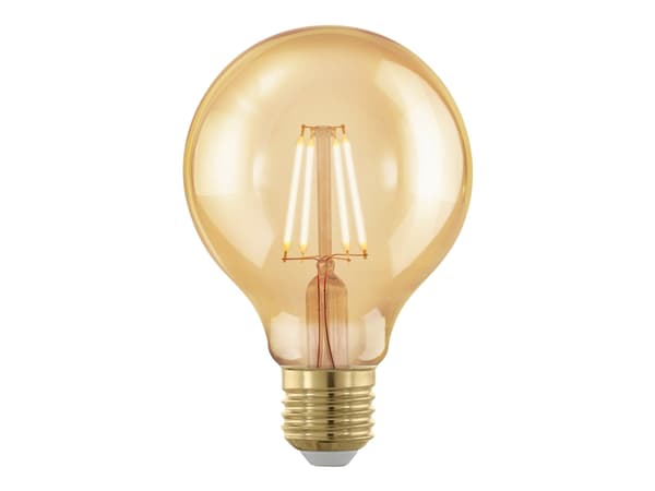 Eglo - LED-glödlampa med filament - form: G80 - E27 - 4 W (motsvarande 28 W) - varmt vitt ljus - 1700 K - bärnsten
