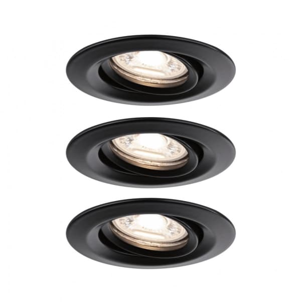 Paulmann 93085, Nedtryckbar spotlight, 1 lampor, LED, 2700 K, 310 LM, Svart