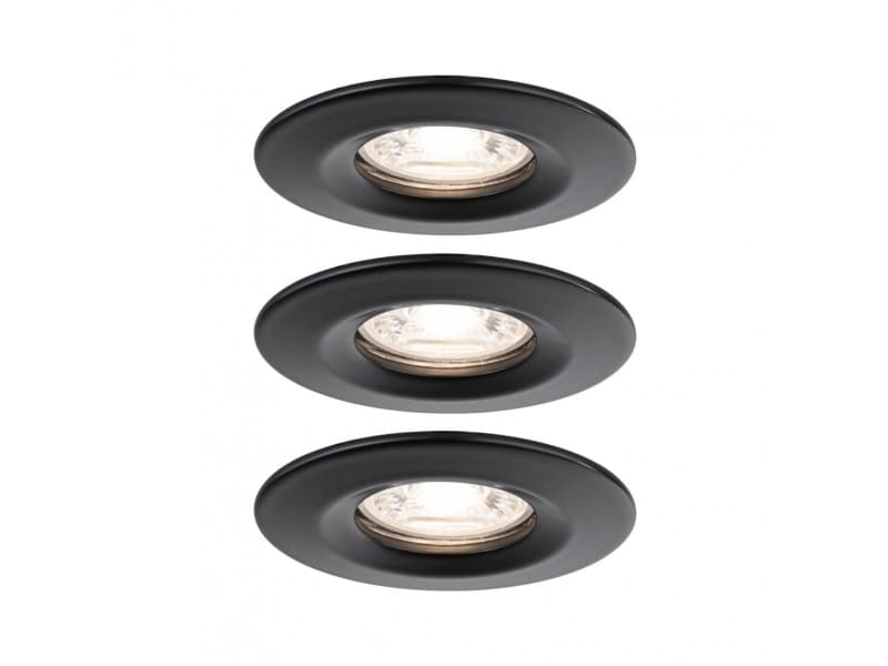 Paulmann Nova Mini, Nedtryckbar spotlight, LED, 4 W, 2700 K, 310 LM, Svart