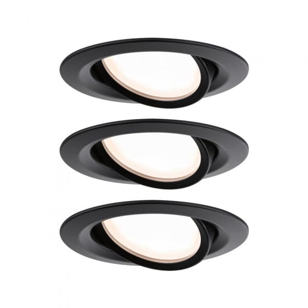 Paulmann 930.80, Nedtryckbar spotlight, Glödlampan/-lamporna kan inte bytas ut, LED, 6 W, 2700 K, Svart