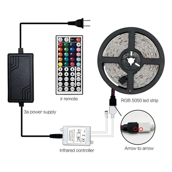 5 metriä - LED-Strip Lights kanssa RGB / Valonauha / LED-lista