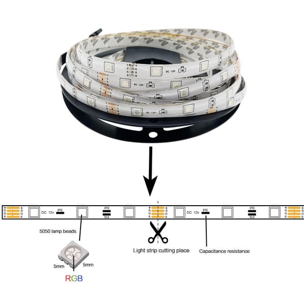 5 metriä - LED-Strip Lights kanssa RGB / Valonauha / LED-lista