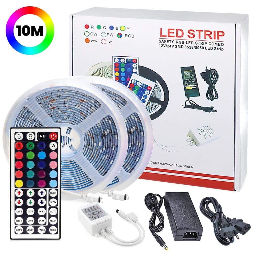 10 Meter - LED-Strip Lights med RGB / Ljusslinga / LED-list