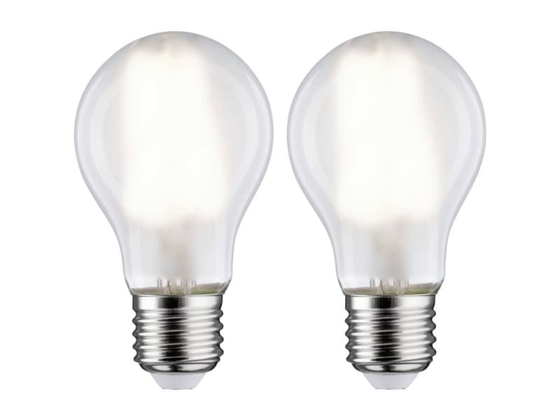 Paulmann 28924 LED (RGB)-lamp Energiklasse E (A - G) E27 Pæreform 7 W Neutralhvid (Ø x H) 60 mm x 106 mm 2 stk