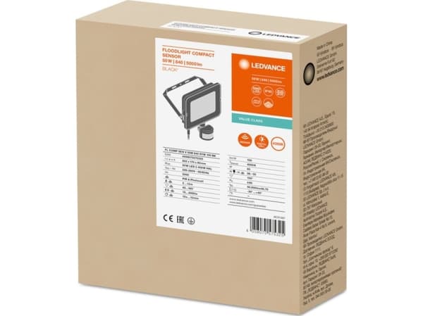 LEDVANCE Floodlight Compact Value Sensor 5000lm 50W 840 IP65